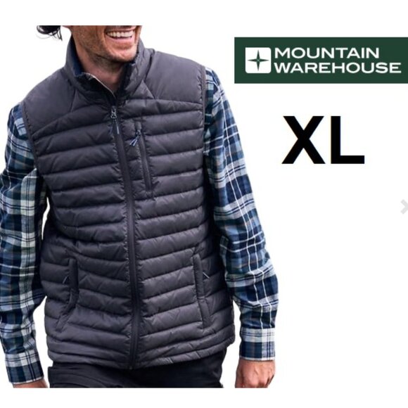 Men's Mountain Warehouse Henry Extreme Down Vest Grey Size XL - Picture 1 of 9